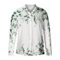 thumbnail image 4 of Chemise Boutonnée pour Femmes à Col, Manches Longues, Blouse Tendance à Imprimé Floral, Décontractée et Ample, Tunique d'Automne pour Sorties, 4 of 5