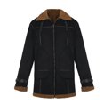 thumbnail image 3 of EGNMCR Jackets for Men Men Mid-length Windbreaker Jacket With Lapel Color Suede Coat, 3 of 9