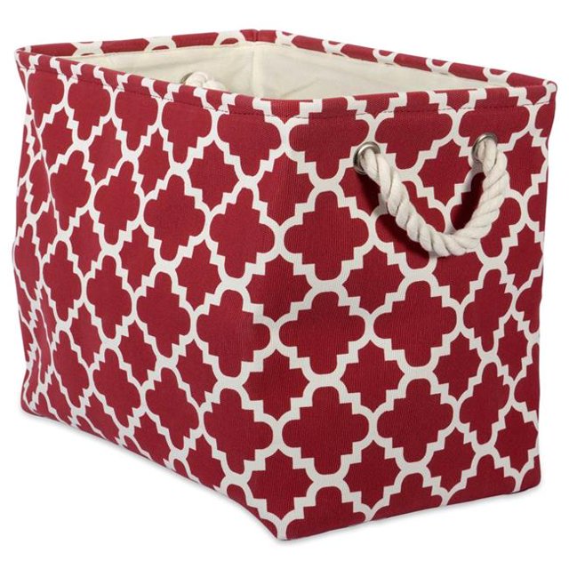Design Imports CAMZ37887 Bac de Rangement Rectangulaire en Polyester 14 x 8 x 9 Po, Rouille - Petit