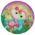 thumbnail image 2 of Angelo Décor 23.3-inch tall Flamingo Glass Birdbath with Metal Stand, 2 of 8