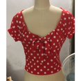 thumbnail image 3 of T-Shirt Blouse en Coton à Pois Décontracté d'Été à Manches Courtes Imprimé pour Femmes, 3 of 4