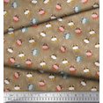 thumbnail image 2 of Soimoi Rayon Crepe Fabric Triangle & Cow Cartoon Printed Craft Fabric by The Yard 46 Inch Wide, 2 of 3
