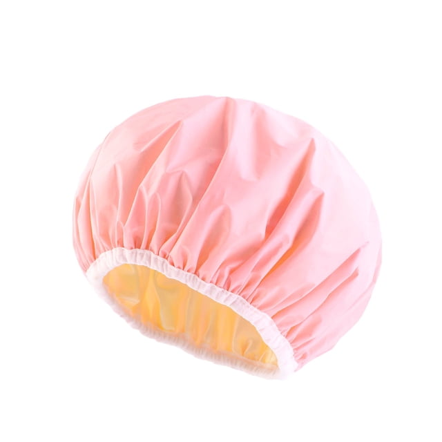 Aodebiao Double Layer Printed Shower Cap - 11.4 Inch Elastic Hair Protection Cap for Bathing, Sleeping & Makeup (EVA Material, Reusable, Waterproof) - Stylish Lace Design for Women
