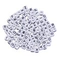 thumbnail image 2 of jifeng 200pcs Acrylic Alphabet Spacer Beads Square Spacer Jewelry Making Accessory DIY 1, 2 of 9