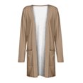 thumbnail image 4 of Hauts à Manches Longues pour Femmes Hauts Décontractés à Manches Longues de Couleur Unie Blouse avec Poche Cardigan Blouses à Manches Longues pour Femmes Hauts à Manches Longues Hauts pour Femmes à Manches Longues, 4 of 9