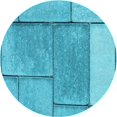 thumbnail image 1 of Ahgly Company Tapis d'Intérieur Ronds de Style Transitionnel Lavables à la Machine, Vert Turquoise Foncé, 3 Pieds Rond, 1 of 7
