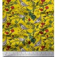 thumbnail image 1 of Soimoi Poly Georgette Fabric Bird & Leaf Bird Printed Craft Fabric by the Yard 52 Inch Wide, 1 of 3