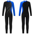 thumbnail image 3 of YONGHS Girls Long Sleeves Gymnastics Leotard Unitard Rhinestone Figure Skating Jumpsuit Bodysuit Blue 12, 3 of 7