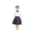thumbnail image 1 of 3 Pcs Uniforme Scolaire Filles Chemise Blanche Jupe Col Nœud Papillon 11-12 Ans, 1 of 6