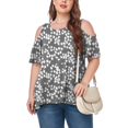 thumbnail image 2 of CHUANK Women‘s Plus Size Cold Shoulder Tunic Top Summer Short Sleeve Blouse, 2 of 7