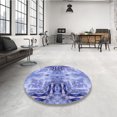 thumbnail image 4 of Ahgly Company Tapis d'Intérieur Lavable en Machine Carré Transitionnel Jeans Bleu, 8 Pieds Carré, 4 of 7