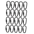 thumbnail image 3 of KLKCMS 20Pcs Small Locking Carabiner Clip Black D Rings Mini Carabiner Clip for Camping, 3 of 9