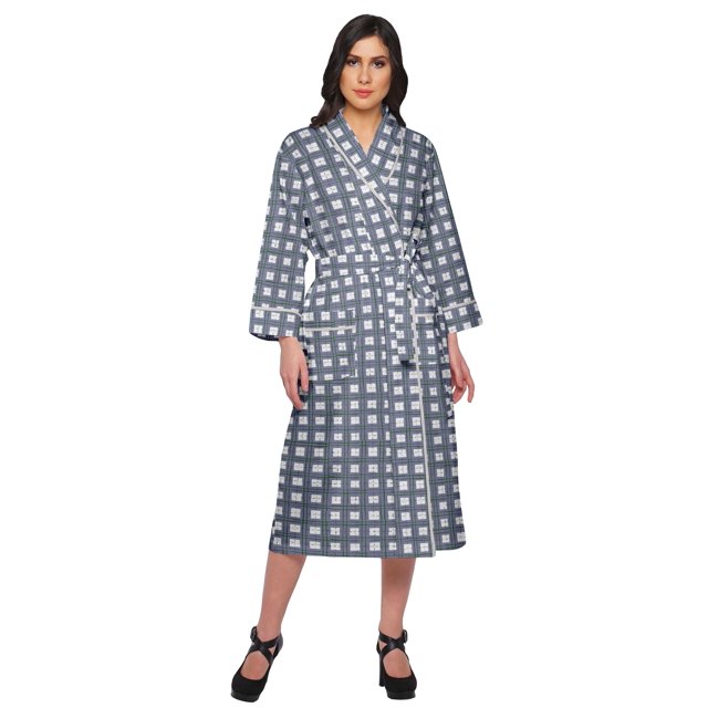 Moomaya Peignoir Imprimé pour Femmes Robe de Chambre avec Poches Peignoir Filles