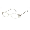 thumbnail image 4 of Womens Rhinestone Studded Oval Cat Eye Reading Glasses with Hard Case Clear +2.0, 4 of 4