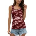 thumbnail image 2 of MAWCLOS Débardeurs pour Femmes Camouflage Gilet Sans Manches T-Shirts Basiques Tenue Quotidienne Blouse à Col Rond Rouge Vin G, 2 of 7
