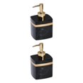 thumbnail image 3 of Ruiboury Distributeur de Savon en Résine Réutilisable pour Table Cuisine Douche Shampoing Salle de Bain Noir 400ml 2Ensemble, 3 of 6