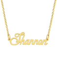 thumbnail image 1 of KISPER Collier Pendentif Prénom Personnalisé en Acier Inoxydable Plaqué Or 18K, Shannon, 1 of 6