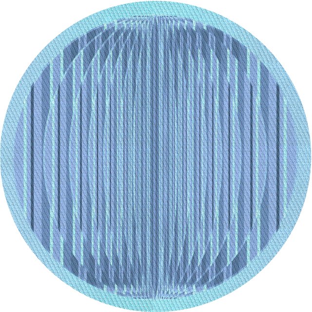 Ahgly Tapis Rond Lavable en Machine Intérieur Transitionnel Bleu Iceberg, 4 Pieds Rond