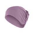thumbnail image 1 of Women Solid Beading Hat Muslim Ruffle Cancer Chemo Hat Wrap Cap, 1 of 3