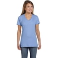 thumbnail image 2 of Hanes T-Shirt à Col en V Nano-T pour Femmes, P, Bleu Pâle, 2 of 5