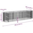 thumbnail image 4 of vidaXL Lit Surélevé en Gabion Fer Galvanisé 400x100x100 cm, 4 of 5