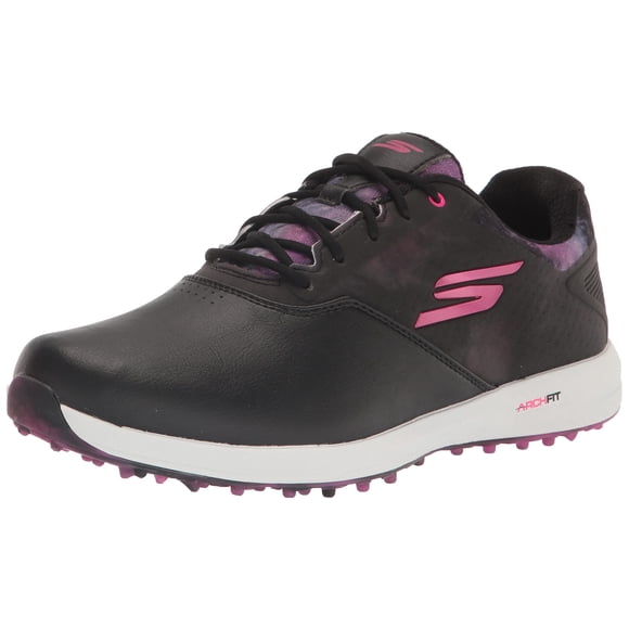 Skechers Women's Arch Fit Pro Grip Flex Golf Shoe Sneaker, Black/Multi, 9