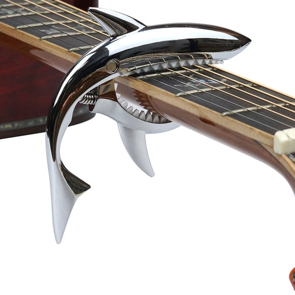 Guitar Capo Metal Shark Design, ZZkhGO Durable Adjustable Tuning Clamp for Guitar, Quick Release Stainless Steel Clip On Capo for Acoustic Electric Bass
