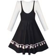 thumbnail image 2 of Robe Fille Uniforme Scolaire 2-en-1 Manches Longues Noire à Franges 4 Ans, 2 of 6