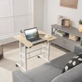 thumbnail image 4 of Gymax Bureau Debout Mobile Bureau d'Ordinateur Réglable Poste de Travail Inclinable Naturel, 4 of 10