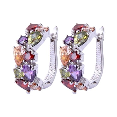Pisexur Titanium Alloy Stud Earrings for Mom Girls Ladies Fashion Colorful Diamond Stud Earrings Jewelry Earrings for Women Mothers Day Gifts