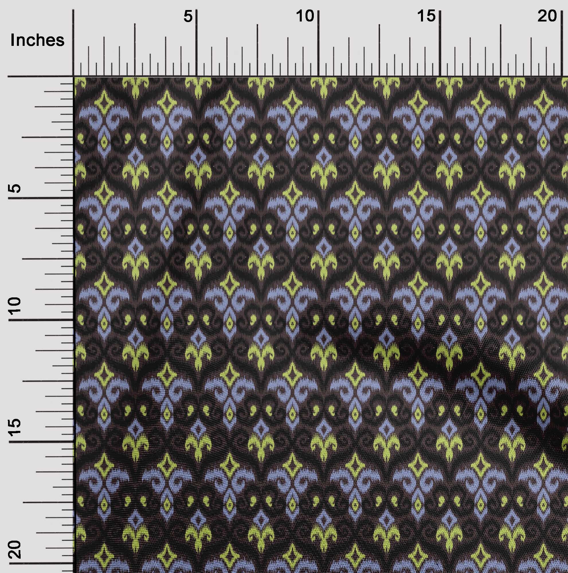 oneOone Viscose Chiffon Fabric Swirl & Paisley Ikat Decor Fabric Printed BTY 42 Inch Wide