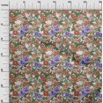 thumbnail image 3 of oneOone Velvet Green Fabric Florals Craft Projects Decor Fabric Printed By The Yard 58 Inch Wide, 3 of 4