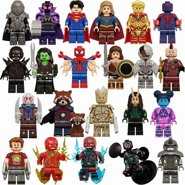SwiftBricks 24-Piece Space Adventure Building Blocks with 1.77-Inch Action Figures