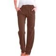 thumbnail image 1 of Timegard Cotton Linen Pants for Women Elastic Waisted Drawstring Straight Leg Lounge Pants with Pockets, 1 of 6