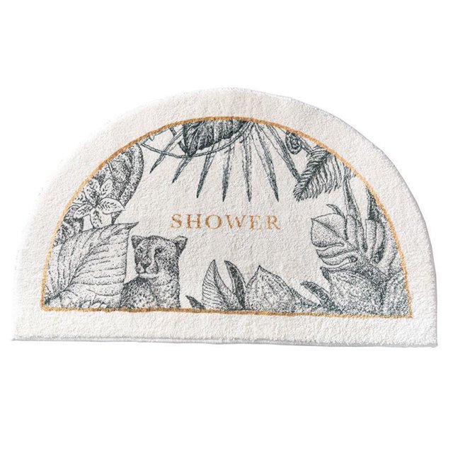 simhoa Tapis de Sol Antidérapant Tapis d'Intérieur Lavable à la Machine Efficace Grip Tapis Douche Demi-Cercle