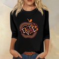 thumbnail image 1 of UPPADA 3/4 Blouses pour Femmes Grande Taille à Manches, T-Shirts à Imprimé Floral Teintable, Chemises Décontractées Tendance à Col Rond, Chandails Confortables à Enfiler, Hauts Blouses Mignons d'Été, Hauts à Manches 3/4 pour Femmes en Liquidation, 1 of 4