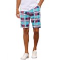 thumbnail image 1 of INSPIRE CHIC Men's Shorts Plaid Pattern Straight Fit Comfort Flat Front Checked Shorts 38 Blue Red, 1 of 6