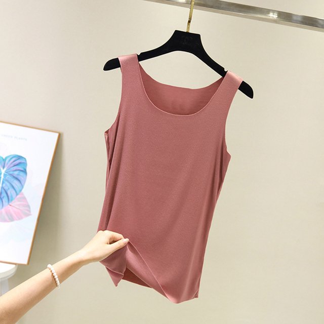lSLJS Débardeur Femme Été Couleur Unie Col Rond Sans Manches Tunique Décontractée Hauts Blouse, Débardeurs Femme