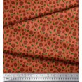 thumbnail image 2 of Soimoi Tissu Popeline de Coton Feuilles & Roses Imprimé Floral 1 Yard 42 Pouces de Large, 2 of 3
