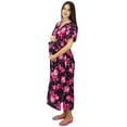 thumbnail image 1 of Bimba Kaftan Front Buttons Maternity Night Wear Printed Hospital Delivery Gown, 1 of 8