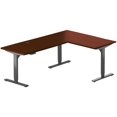 thumbnail image 1 of Progressive Desk L Shaped Standing Desk 78"x48", Corner 3 Stage Height Adjustable Electric Executive Desk - Dark Cherry, Black Frame, 1 of 2