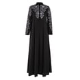 thumbnail image 4 of LOVZFMLL Robe Mode Femme Musulmane Robe Islamique en Dentelle à Coutures à Manches Longues Robe Maxi Noire 5TG, 4 of 6