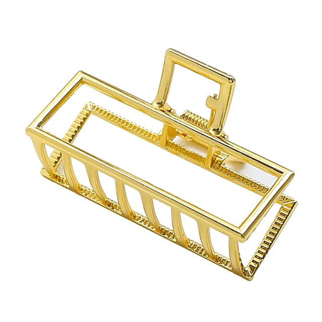 Pince à Griffes Style Simple Poignée Portable Alliage Robuste Accessoires de Décoration Géométrique Barrettes pour Femmes Or/rectangle