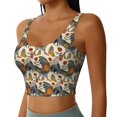 thumbnail image 2 of Balery Multi-Colored Roosters Pattern Racerback Sports Bras for Women - Padded Seamless High Impact Support for Yoga Gym Workout Fitness-Small, 2 of 8