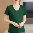 thumbnail image 2 of Timegard Womens Tops V Neck Short Sleeve Comfy Solid Color Basic Tee Casual Loose Workout Top Summer, 2 of 4