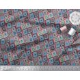 thumbnail image 3 of Soimoi Crepe Silk Fabric Square Geometric Decor Fabric Printed Yard 42 Inch Wide, 3 of 3