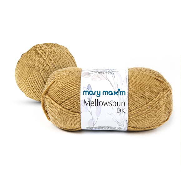 Mary Maxim Mellowspun DK Weight Yarn, Yellow Acrylic Yarn 284 Yards, 3.5 Oz, Wheat