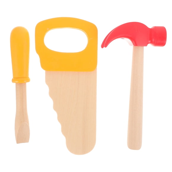 Miangastore 1 Set of Wooden Tool Toy Set Construction Pretend Play Tools Simulation Wooden Hammer Saw Screwdriver Toys