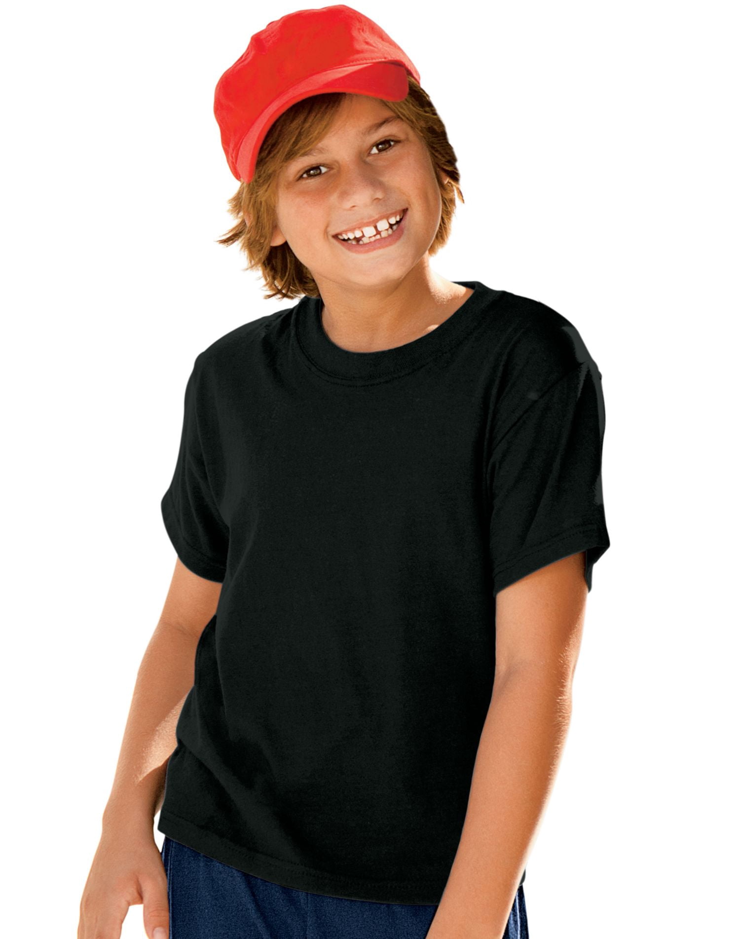 Hanes Boy`s ComfortBlend EcoSmart Crewneck, XS, Black