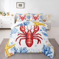 thumbnail image 1 of Erosebridal Ensembles de Literie Cartoon Homard Double avec Couette, Insert de Couette Océan Corail Étoile de Mer, Réversible, 1 of 7